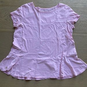 Lilly Pulitzer Girls Peplum Sondra Top Shirt Pink Size XL 12-14